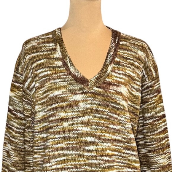 NWT Matta Merino Wool Sweater SZ M V-Neck Made In Peru Boho Cottage Cozy - Picture 2 of 12